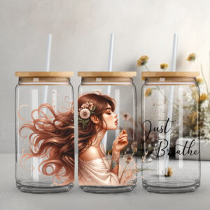 Just Breathe - Sipper Glass 16oz